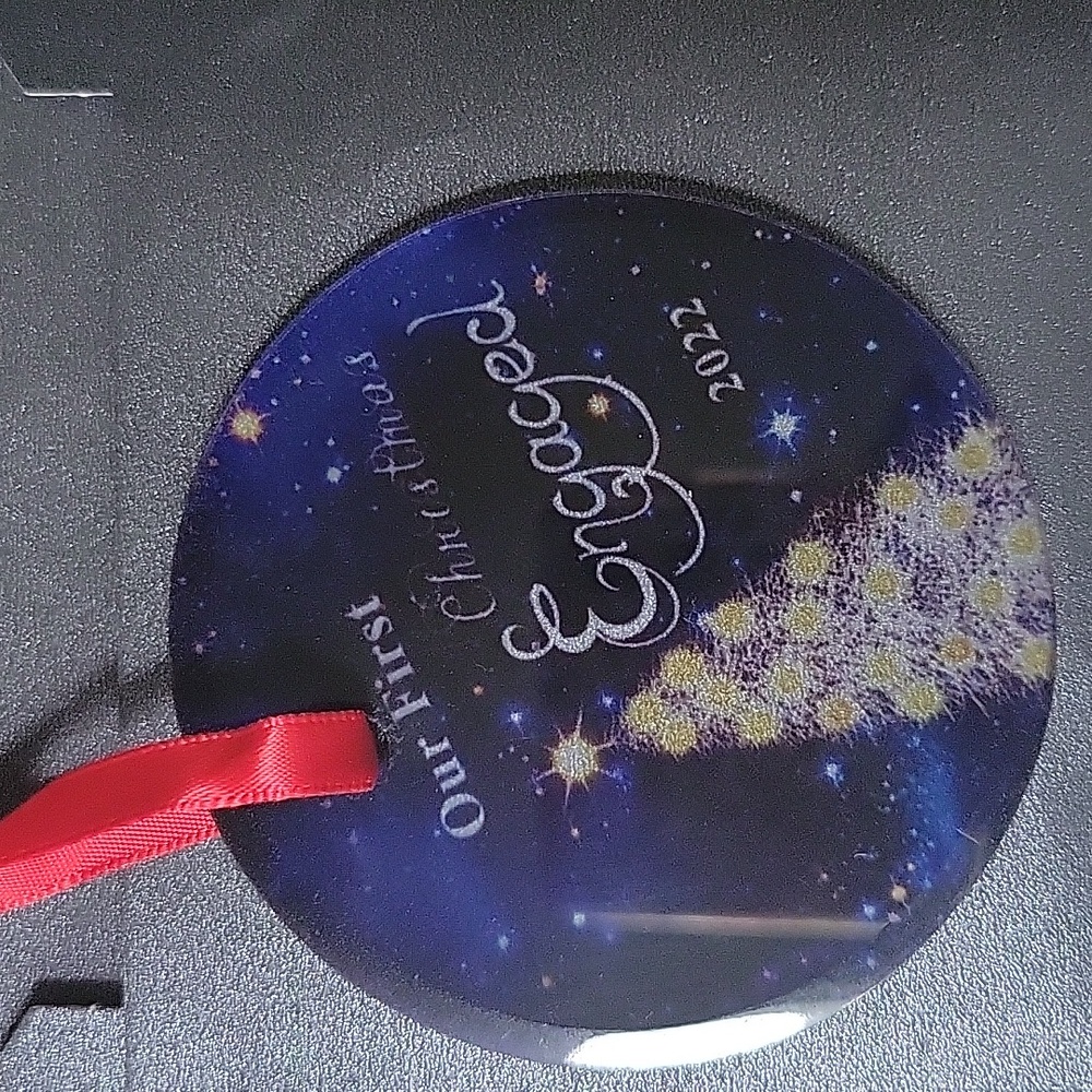 Engaged 2022 Christmas Ornament with Red Ribbon